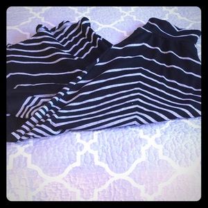 Black and gray stripped maxi skirt